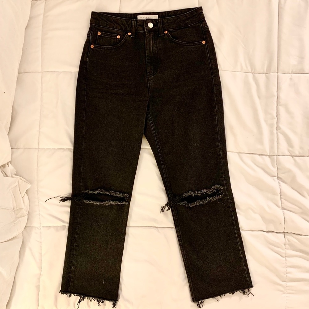 Topshop Straight Crop Jeans